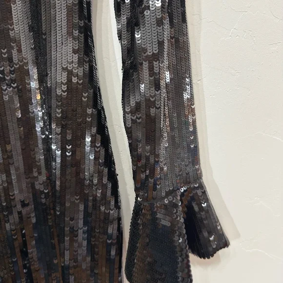 MICHAEL Michael Kors Black Sequin Long Sleeve Mini Dress, S - Picture 4 of 5